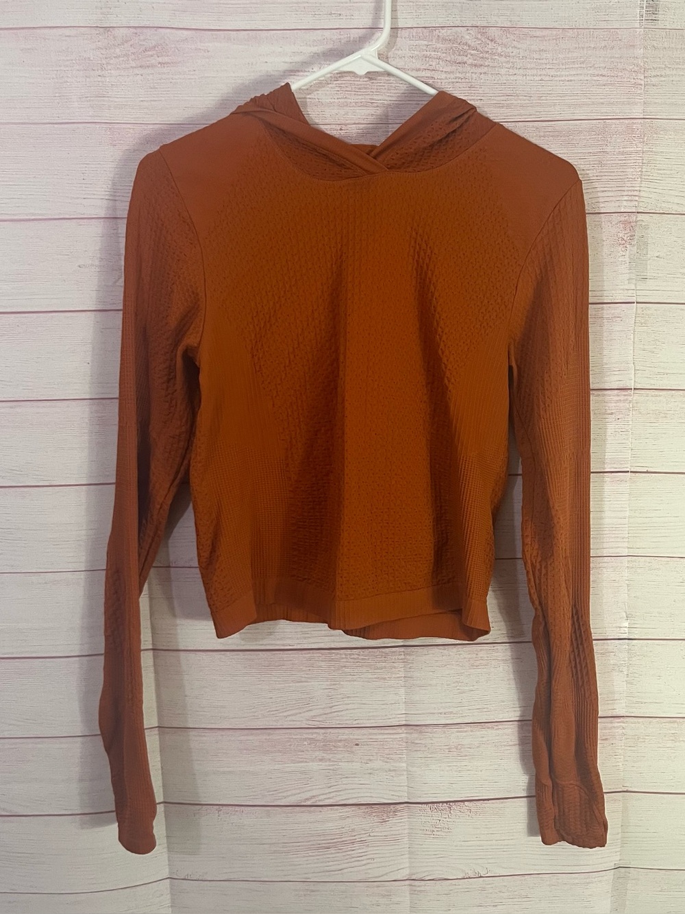Athleta Flurry Seamless Foliage Orange Hoodie Small